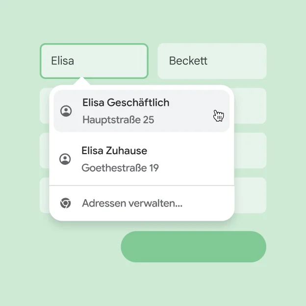 Mit Autofill können Nutzerinnen und Nutzer sofort ihren Namen und ihre Adresse in ein Formular eingeben.
